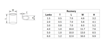 Nerezová lisovací spojka pro dvě 1,5mm lanka, Nerez/ AISI 316