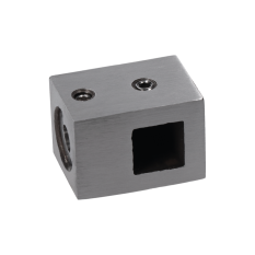 Držák čtyřhranného profilu 12x12mm (koncový-pravý), plochý, (30x22mm), broušená nerez K320 /AISI304