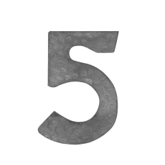 Číslo domovní 5, 120x80x3mm zdobené, bez povrchové úpravy