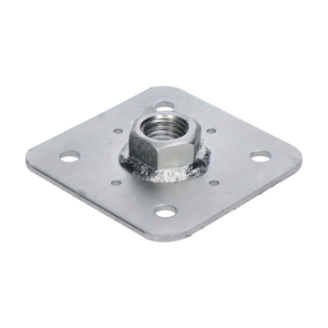 Horní deska 110x110 s maticí M24, žárový pozink, výška 23mm, patka pilíře