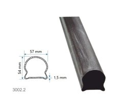 Madlová tyč dutá 57x54x1,5mm, hladká, dĺžka 3000 mm, cena za KUS