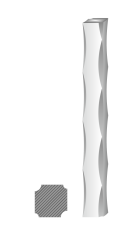 Tyč čtvercová plná 16x16mm, černá S235, zdobená po hranách L=1000mm, cena za 1ks (1m)