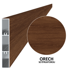 Profil na výplň 100x16mm, materiál EN AW-6060 T66, práškové lakování se strukturou, odstín ořech, délka 6000mm, cena za kus
