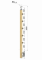 Dřevěný sloup, boční kotvení, 5 řadový, průchozí, vnitřní, vrch nastavitelný (40x40mm), materiál: buk, broušený povrch s nátěrem BORI (bezbarvý)