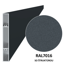 Profil 120x16mm, L-6000mm, práškový lak, struktura RAL7016