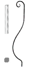 Kovaná výplň zábradlí H 1000xL160mm,12x12mm,válcovaná ocel