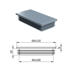 Krytka plastová 60 x 120 mm