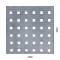 Děrovaný plech čtvercový řadový Zn, otvor: 10x10 mm, rozteč: 30 mm (1000x2000x1,5 mm)
