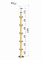 Dřevěný sloup, vrchní kotvení, 5 řadový, rohový: 90°, vrch pevný (ø 42mm), materiál: buk, broušený povrch s nátěrem BORI (bezbarvý)