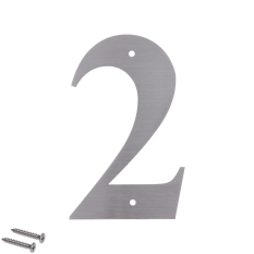 Číslo domovní 2, (127x1.5mm), s dírami, broušená nerez K320 / AISI 304