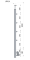 Nerezový sloup, boční kotvení, 4 řadový průchodný, vnitřní, vrch pevný (ø 42,4x2 mm), broušená nerez K320 / AISI304