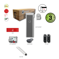 FAST LINE rychlá závora do 3 m se zabudovaným majákem (24 V, 330 W, 40 Nm) s elektronikou CT-10224F, 1x AST3F, 1x SUB44R, 1x FT22, 500 cyklů/hod., 1 sekunda otevření