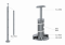 Nerezový sloup, vrchní kotvení, 4 děrový koncový, vrch pevný (ø 42,4x2 mm), leštěná nerez / AISI304