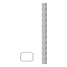 Uzavretý profil 60x40x3mm, černý S235, zdobený po hranách L=1000mm, cena za 1ks(1m)