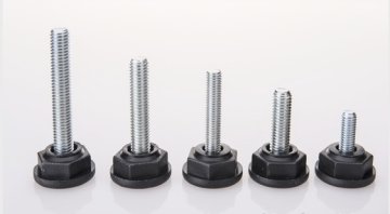 ø-30mm, M10x55mm, H-55mm, Bezkĺbová plastová nivelačná nožička, závitovo-nastavitelná.