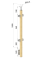 Dřevěný sloup, boční kotvení, výplň: sklo, průchozí, vrch pevný (40x40 mm), materiál: buk, broušený povrch bez nátěru