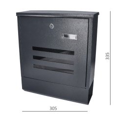 Poštovní schránka (305x335x96mm, hrúbka 0.6mm), max. formát listu: A4, antracitová