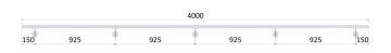 Madlo 4000mm (set:5ks úchyt, madlo 40x40mm s ukončením), brúsená nerez K320 /AISI304