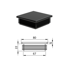 Krytka plastová 80 x 80 mm, černá