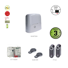 SUNKIT80 pro posuvnou bránu do 700 kg, 1x SUN7224 (24 V, 500 W, 34 Nm), 1x CT10224, 2x SUB-44R, 1 pár FT-22