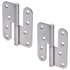 Nerezové panty 2 ks (pravé), 100x88x2,5 mm, max. nosnost: 80 kg (2 panty), broušená nerez K320 / AISI304