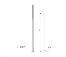 Venkovní LED osvětlení TOWER - bílá barva, vertikální instalace (do země), H=1000 mm, celohliníkové tělo
