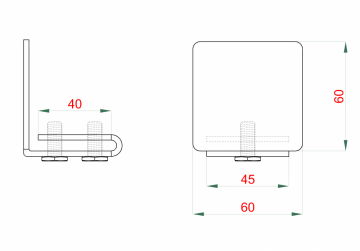 Set pro samonosný systém 60 x 60 x 4 mm, (2x W35S/F2, 1x W32/60, 1x W36/60, 1x W37S)