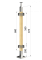 Dřevěný sloup, vrchní kotvení, výplň: sklo, rohový, vrch pevný (40x40mm), materiál: buk, broušený povrch s nátěrem BORI (bezbarvý)