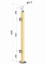 Dřevěný sloup, vrchní kotvení, výplň: sklo, levý, vrch nastavitelný (40x40mm), materiál: buk, broušený povrch bez nátěru