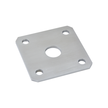 Kotevní deska navařovací k nastavitelným pantům (100x100x5 mm), otvor ø 25 mm, broušená nerez / AISI304