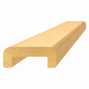 Dřevěný profil (48x19 mm / L: 3000 mm), materiál: buk, broušený povrch bez nátěru, balení: PVC fólie, průběžný materiál