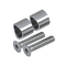 Přechod na vymezení vzdálenosti mezi sloupem ø42,4 mm a kotevní deskou, ø20x2 mm /L:15 mm, vnitřní šroub: M8x40 mm, broušená nerez K320 / AISI304, bal: 2 ks