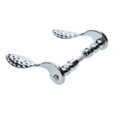 Klika, průměr osazení na štítek ø 19 mm, 85x125 mm, bílý zinek, pár