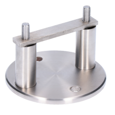 Úchyt na boční kotvení sloupu na jekl, (kotevní deska ø 100 /6mm), broušená nerez K320 /AISI304