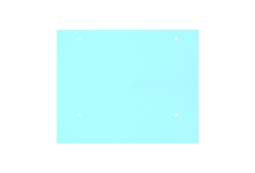 Transparentní ESG / VSG sklo, rozměr 1250x1000mm, tloušťka: 12.76mm s fólií a výřezy na držáky EB1-PRJ, průměr díry ø25mm