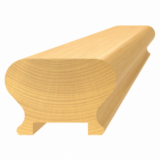Dřevěný profil (62x43 mm / L: 3000 mm), materiál: buk, broušený povrch bez nátěru, balení: PVC fólie, průběžný materiál