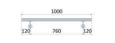 Madlo ø 42.4mm, L-1000mm, broušená nerez AISI304