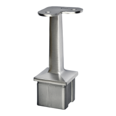 Držák madla pevný - rohový, plochý (66x81 mm), broušená nerez K320 / AISI304