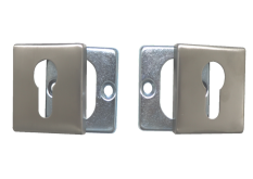 Čtvercová rozeta na cylindrickou vložku (54x54mm), bal .: 1 pár, broušená nerez K320 / AISI304, spodní část pozink