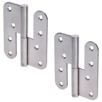 Nerezové panty 2 ks (pravé), 100x88x2,5 mm, max. nosnost: 80 kg (2 panty), broušená nerez K320 / AISI304