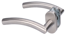 Klika nerezová (pár) bez dolní rozety, balení: 2ks klika + příslušenství k montáži, broušená nerez K320 /AISI304