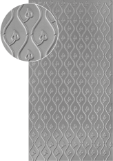 Plech pozinkovaný 2000x1000x1,2mm, lisovaný vzor LIST, 3D efekt. Skutečný rozměr +/- 0,5%