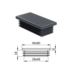 Krytka plastová 40 x 80 mm