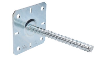 Pätka stĺpika s podstavcom 80x202mm, 3mm pozink, počet děr o průměru 12mm-4ks, počet otvorov 6/4mm-4ks
