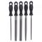 5 dílná sada dielenských pilníků délka 200mm, sek 2, obsahuje: úsečkový, kruhový, tříhranný, čtyřhranný, plochý
