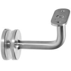 Držák madla pevný na jekl, s uchycením na sklo 6-21,52mm, broušená nerez K320 /AISI304