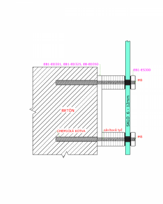 Kotvící plotna (180x30x6mm / M8), broušená nerez K320 /AISI304