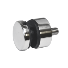 Svorka bodová na sklo 6-12 mm plochá (ø 30 mm / M8), leštěná nerez / AISI304, balení obsahuje gumičky na sklo