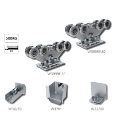 Set pro samonosný systém 80 x 80 x 5 mm, bez profilu, (2x W3999F.80, 1x W37M, 1x W36/80, 1x W32/80)