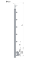 Nerezový sloup, boční kotvení, 5 řadový průchodný, vnitřní, vrch nastavitelný (ø 42,4x2 mm), broušená nerez K320 / AISI316
